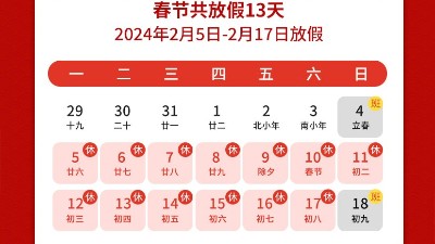 瑞龍呈祥，新年新禧丨靈科超聲波2024年春節(jié)<i style='color:red'>放假通知</i>